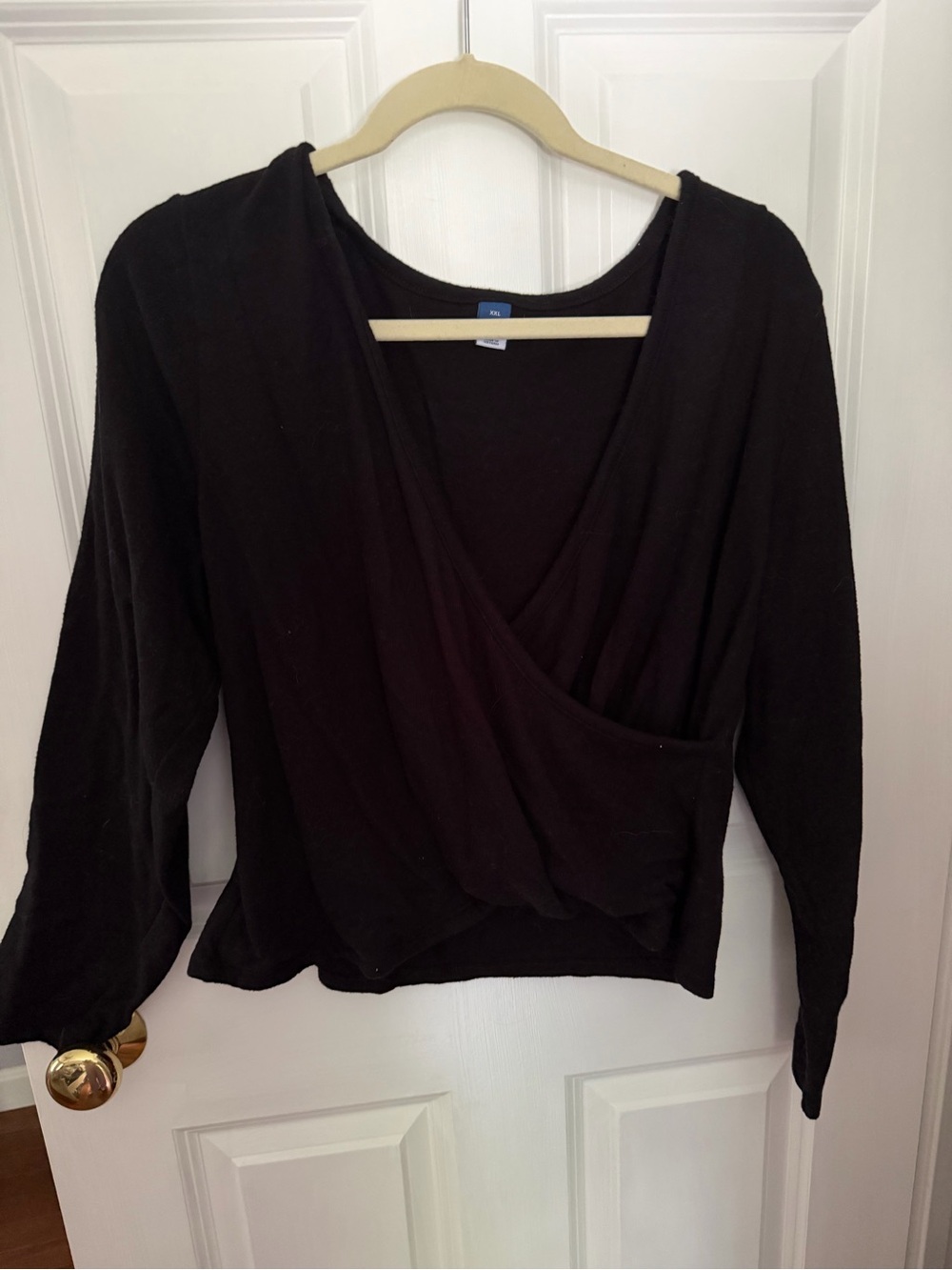 Old Navy Black Wrap-Front Long-Sleeve Tee